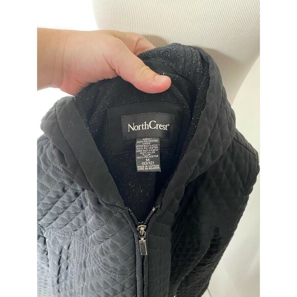 North Crest Women’s Outerwear Jacket Black Quilted Full Zip Hooded Size Medium - Picture 6 of 6